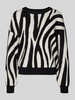 Vero Moda Regular Fit Strickpullover aus Viskose-Mix Modell 'SILJEANIMAL' Offwhite
