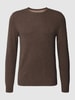 MCNEAL Pullover in Ripp-Optik Modell 'FILO' Dunkelbraun meliert