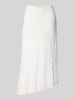 Review Spódnica midi z efektem podpalenia Biały