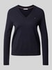 Tommy Hilfiger Pullover mit regulärem Schnitt und unifarbenem Design Dunkelblau