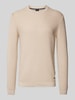 JOOP! Collection Strickpullover mit Rundhalsausschnitt Modell 'Wanjo' Beige