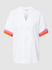 Milano Italy Bluse mit Seitenschlitzen Weiß