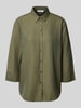 ETERNA Loose Fit Hemdbluse aus Baumwoll-Leinen-Mix Khaki