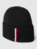 Tommy Hilfiger Beanie in Strick-Optik Modell '1985' Schwarz