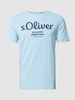 s.Oliver RED LABEL T-shirt met labelprint Lichtblauw