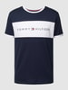 Tommy Hilfiger T-shirt met labelprint Donkerblauw