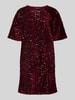 Pieces Schmales Cocktailkleid mit Paillettenbesatz Modell 'KAM' Bordeaux