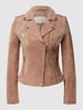 REVIEW Lederjacke mit Reverskragen Beige