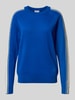 Jake*s Casual Gebreide pullover van kasjmier met contraststrepen Blauw