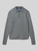 Jack & Jones Regular fit poloshirt in gebreide look, model 'Bradfort' Middengrijs gemêleerd