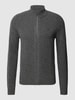 MCNEAL Strickjacke mit Label-Stitching Dunkelgrau meliert
