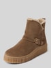 Marc O'Polo Boots aus echtem  Wildleder mit Teddy-Futter und Schnalle Taupe