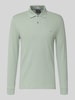 Christian Berg Men Poloshirt met labelstitching  Rietgroen