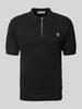 REVIEW Slim Fit Poloshirt mit Label-Stitching Black