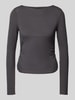 Vero Moda Slim Fit Langarmshirt mit seitlichen Raffungen Modell 'ELIANA' Anthrazit