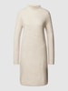 Christian Berg Woman Knielanges Strickkleid mit Stehkragen Beige