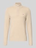 Tommy Hilfiger Regular Fit Troyer aus reiner Wolle Offwhite