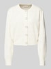 Guess Strickjacke mit gerippten Abschlüssen Modell 'SARAH' Offwhite