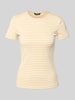 Lauren Ralph Lauren T-Shirt mit geripptem Rundhalsausschnitt Beige