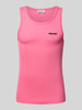 REVIEW Tanktop mit Label-Stitching Pink