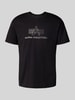 Alpha Industries T-Shirt mit Label-Print und Rundhalsausschnitt Black
