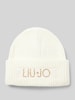 Liu Jo White Beanie mit Label-Patch Rosa