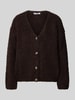 ZABAIONE Relaxed Fit Strickjacke aus Woll-Viskose-Mix Modell 'Sofia' Dunkelbraun