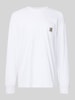 Carhartt Work In Progress Longsleeve mit Brusttasche und Label-Detail Weiss