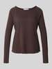 Rich & Royal Regular Fit Longsleeve aus reiner Baumwolle Schoko