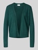 Vila Kardigan z dzianiny z przodem bez zapięcia model ‘VIRIL’ Ciemnozielony