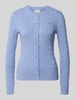 GANT regular fit gebreid jack van katoenmix Lichtblauw