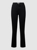 Brax Jeans met labelpatch van leer, model 'Carola' Zwart