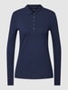 Montego Shirt met lange mouwen met polokraag Donkerblauw