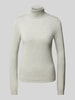 Vero Moda Shaped Fit Rollkragenpullover mit Glitzer-Effekt Modell 'HAPPYSHINE' Hellgrau