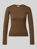 Topshop Longsleeve mit Rundhalsausschnitt Modell 'EVERYDAY' Schoko
