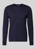 Polo Ralph Lauren Bluzka z długim rękawem o kroju custom fit z wyhaftowanym logo Granatowy