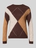 s.Oliver BLACK LABEL Pullover van mix van wol en alpaca Donkerbruin