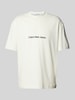 Calvin Klein Jeans T-shirt met labelprint, model 'SQUARE FREQUENCY' Offwhite