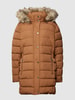 ONLY CARMAKOMA PLUS SIZE gewatteerd jack met kraag van imitatiebont, model 'CARLUNA' Middenbruin