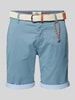 Redefined Rebel Regular Fit Shorts mit Gürtel in Flecht-Optik Modell 'MAGNUS' Rauchblau