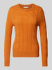 Tommy Hilfiger Gebreide pullover met ribboorden Cognac