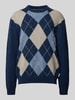 Gant Gebreide pullover met ronde hals, model 'ARGYLE' Marineblauw