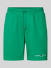 Tommy Hilfiger Regular fit sweatshorts met labelstitching Lichtgroen