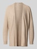 ONLY Regular Fit Strickjacke aus Viskose-Mix Modell 'MARY' Sand Melange