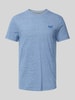 Superdry T-shirt met labelstitching Oceaanblauw