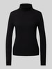 Christian Berg Woman Rollkragenpullover mit gerippten Abschlüssen Black