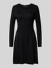 Only Licht uitlopende gebreide jurk van viscosemix, model 'ALMA' Zwart
