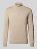 Armedangels Gebreide pullover met opstaande kraag, model 'FAABES' Beige