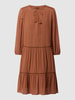 comma Jurk van viscose  Cognac 