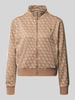 GUESS Activewear Regular fit sweatjack met all-over logoprint Camel